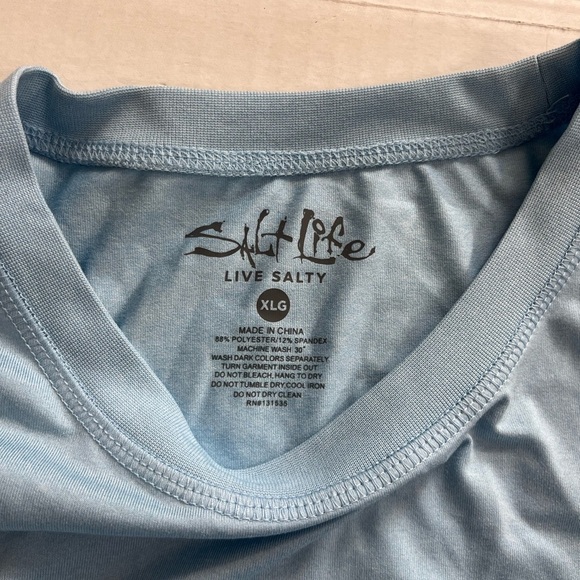 Salt Life Long Sleeve Blue Top Size XL No Worries Sea Happy - Picture 3 of 7